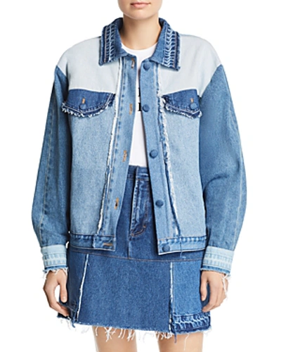 Shop Ksenia Schnaider Reworked Denim Jacket In Mixed Blue