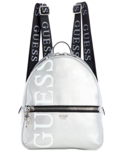 Guess Urban Chic Logo Backpack In Silver/silver | ModeSens