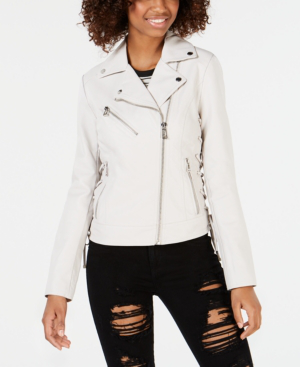 guess asymmetrical leather moto jacket