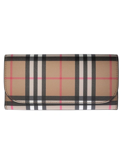 Shop Burberry Check Continental Wallet