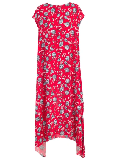Shop Vetements Floral Flared Dress In Red