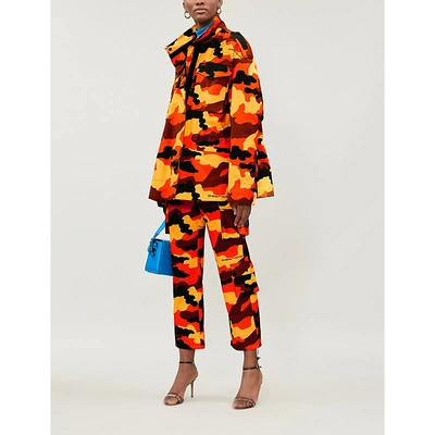 Shop Off-white Camouflage-print Cotton-twill Jacket In Orange