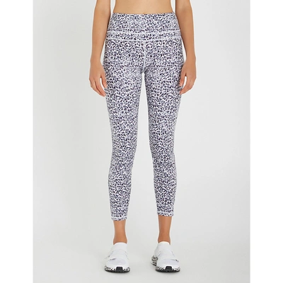 Shop Varley Biona Stretch-jersey Leggings In Distorted Cheetah