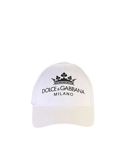 Shop Dolce & Gabbana Branded Baseball Hat In White