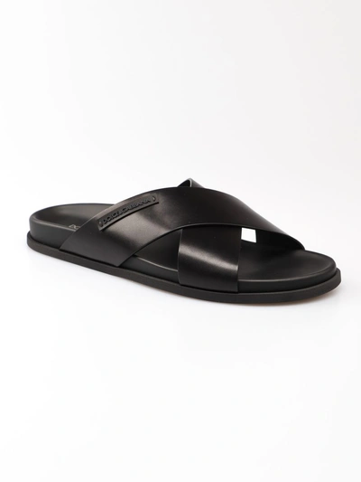 Shop Dolce & Gabbana Vit. Summer Sliders In Black