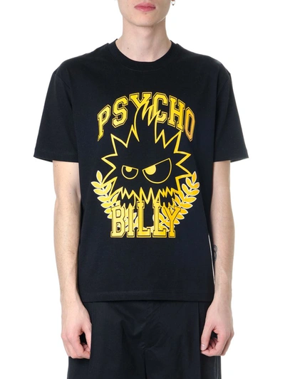 Shop Mcq By Alexander Mcqueen Psycho Billy Black Cotton T-shirt