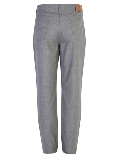 Shop Brunello Cucinelli Five Pockets Trousers In Grey