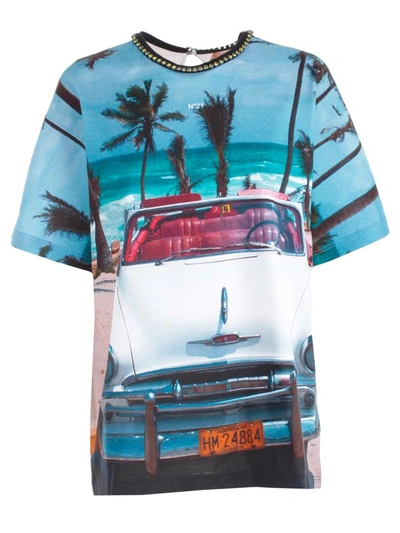 Shop N°21 Car Printed T-shirt In Multicolour