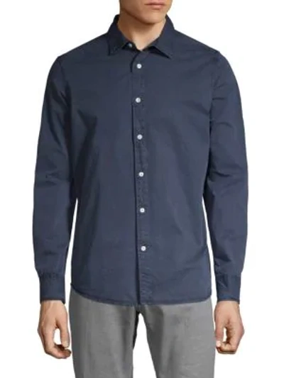 Shop Deus Ex Machina Classic Button-down Shirt In Navy