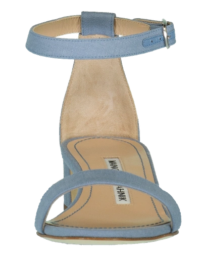 Shop Manolo Blahnik Chaflahi Block Heel Sandal In Dustyblu