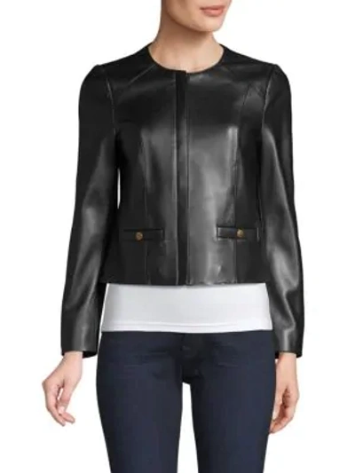 Shop Coach 1941 Feminine Leather Jacket In Black