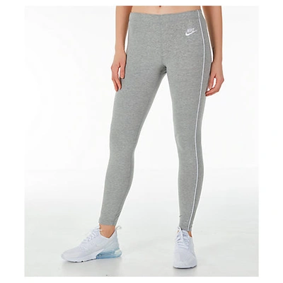 Shop Nike Women's Sportswear Heritage Leggings In Grey Size Large Cotton/spandex