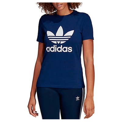 Shop Adidas Originals Women's Originals Trefoil T-shirt, Blue