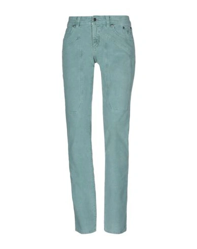 Shop Jeckerson Casual Pants In Light Green