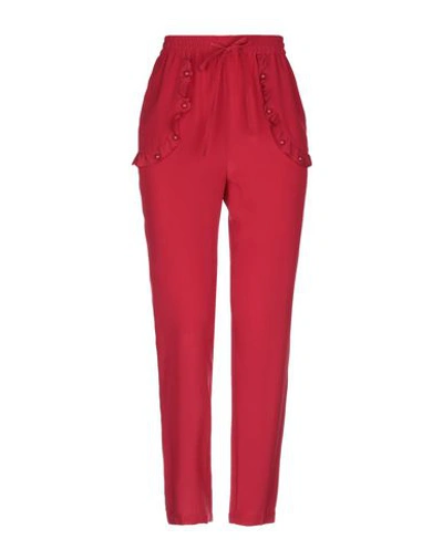 Shop Red Valentino Casual Pants In Red