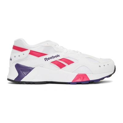 Shop Reebok Classics White And Pink Aztrek Sneakers In Wht/ros/cob