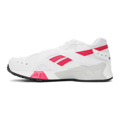 Shop Reebok Classics White And Pink Aztrek Sneakers In Wht/ros/cob