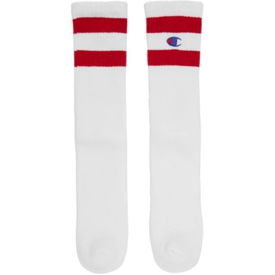Shop Champion Reverse Weave White Tube Sports Socks In Whc White
