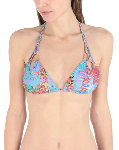 Shop Luli Fama Bikini Tops In Turquoise