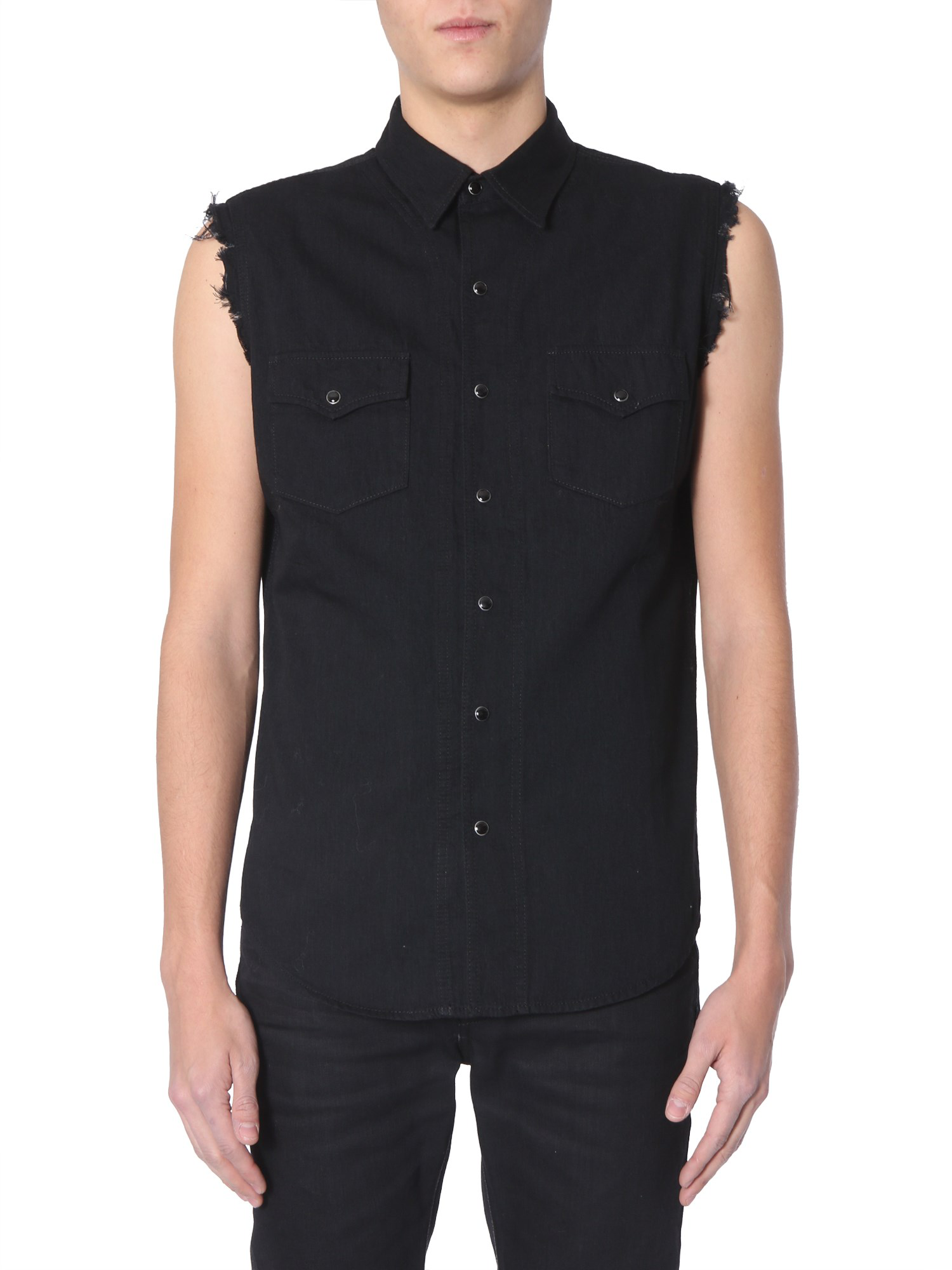saint laurent sleeveless shirt