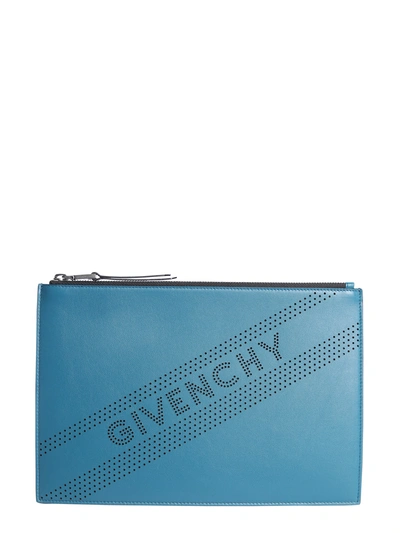 Shop Givenchy Medium Pouch In Blue