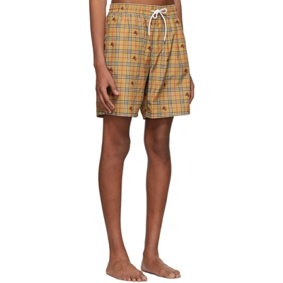 Shop Burberry Beige Ip Check Guildes Swim Shorts In 111432camel