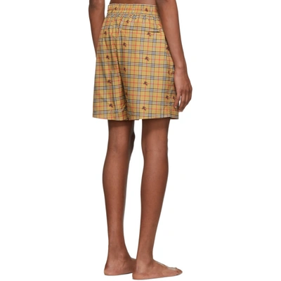 Shop Burberry Beige Ip Check Guildes Swim Shorts In 111432camel