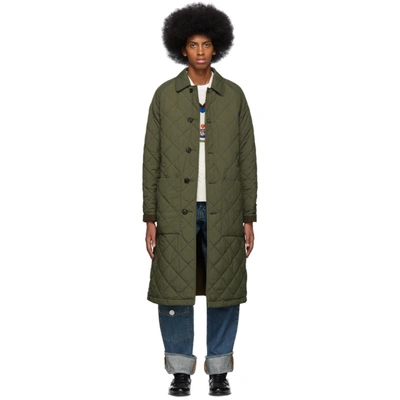 Shop Burberry Reversible Green And Khaki Ableford Coat In 108923dkolv