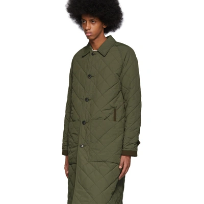 Shop Burberry Reversible Green And Khaki Ableford Coat In 108923dkolv