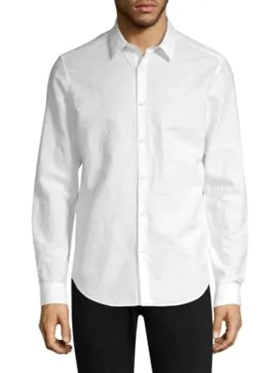 Shop Theory Irving Essential Linen & Cotton Shirt In White
