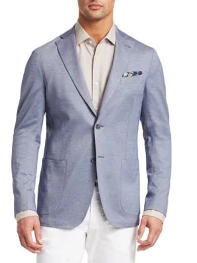 Shop Saks Fifth Avenue Collection Knit Sportcoat In Blue