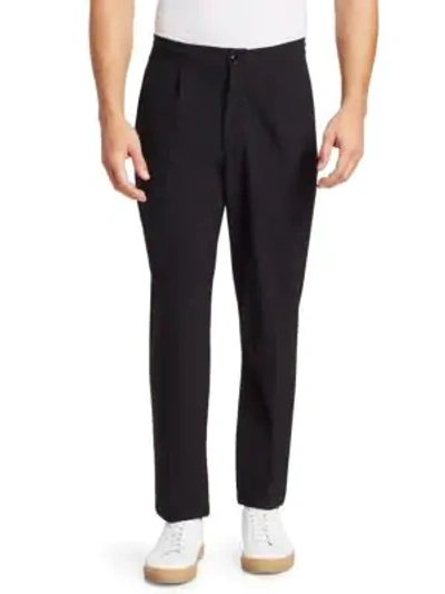 Shop Saks Fifth Avenue Modern Seersucker Trousers In Black