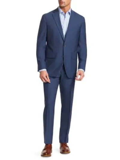 Shop Saks Fifth Avenue Collection Solid-color Wool Suit In Navy