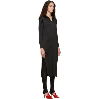 Shop Issey Miyake Black Polo Long Dress In 15 Black