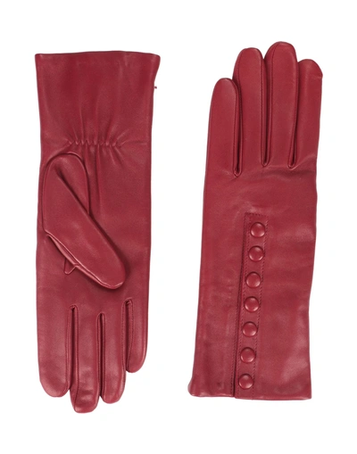 Shop Agnelle Gloves In Brick Red