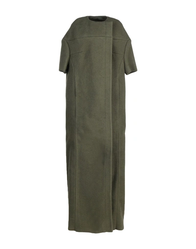 Shop Rick Owens Coat In Military Green