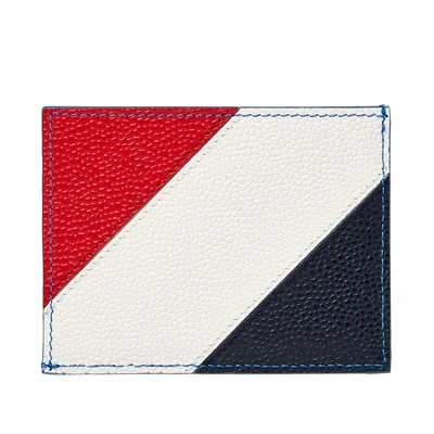 Shop Thom Browne Diagonal Stripe Card Holder In Blue