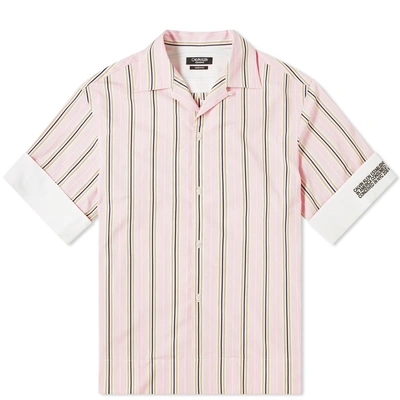 Shop Calvin Klein 205w39nyc Faded Stripe Vacation Shirt In Pink