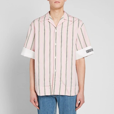 Shop Calvin Klein 205w39nyc Faded Stripe Vacation Shirt In Pink