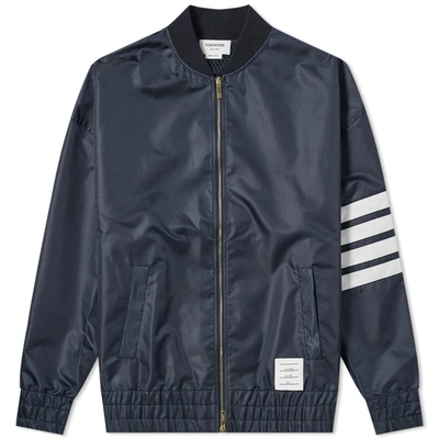 Shop Thom Browne Oversized Bomber Jacket In Blue