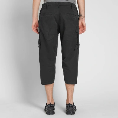 Shop Stone Island Shadow Project Cropped Cargo Pant In Black