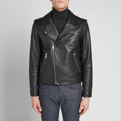Shop Apc A.p.c. Perfecto Uno Leather Biker Jacket In Black