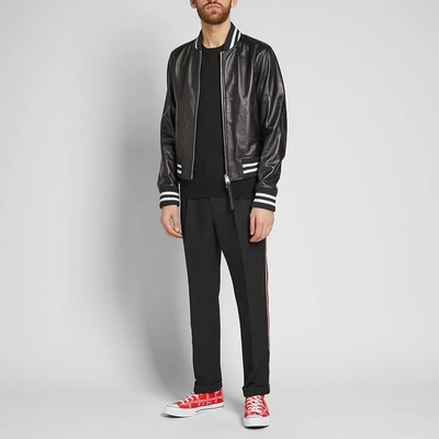 Shop Jw Anderson High Shine Leather Ribbed Jacket In Black