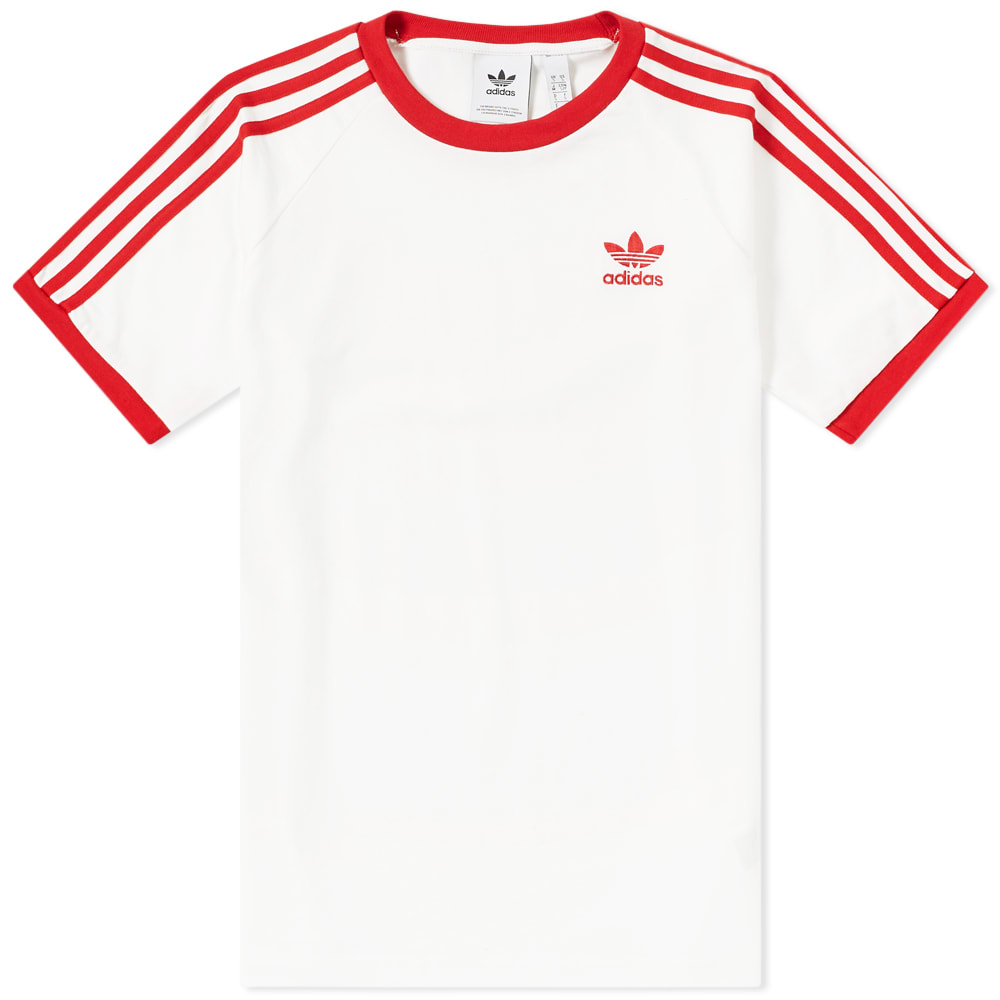 adidas 3 stripes tee white