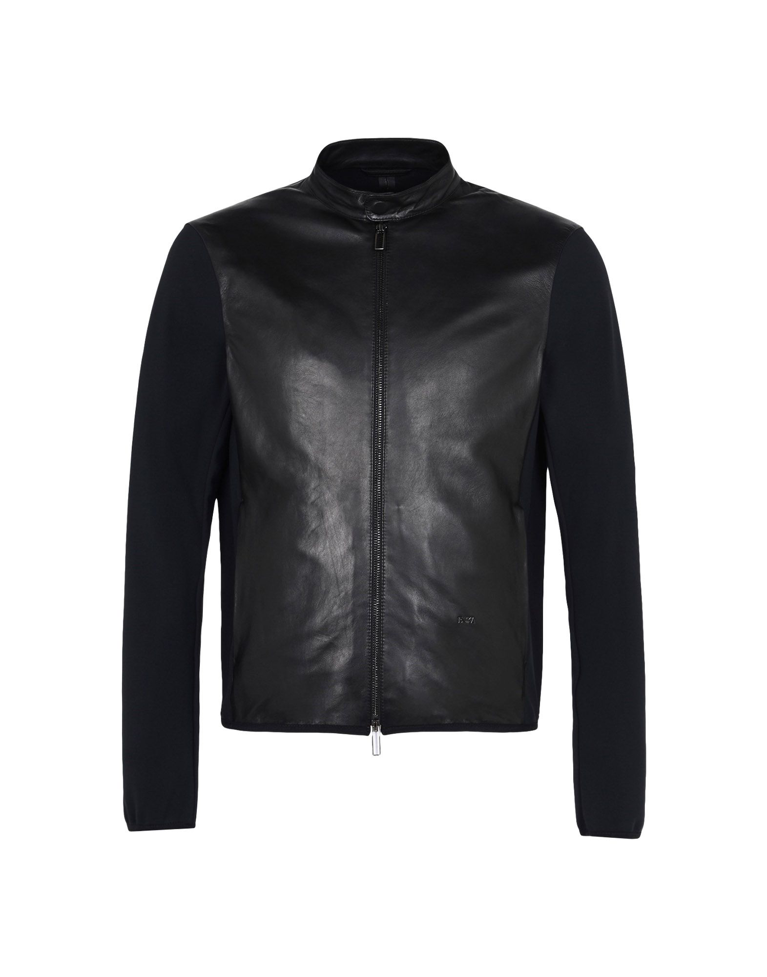 Emporio Armani Leather Jacket In Black 