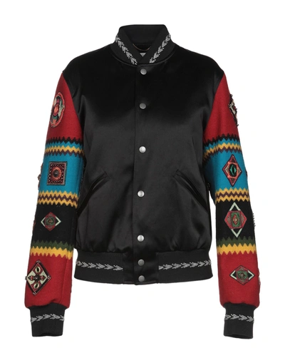 Shop Saint Laurent Woman Jacket Black Size 12 Cotton, Triacetate, Wool, Linen, Polyamide
