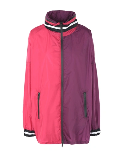 Shop Sàpopa Kaylin Woman Overcoat & Trench Coat Fuchsia Size M Nylon In Pink
