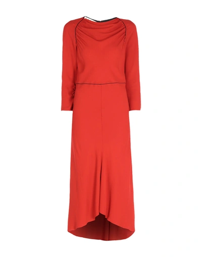 Shop Marni Midi Dress In Red