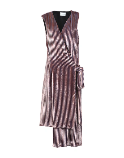 Shop Au Jour Le Jour 3/4 Length Dresses In Mauve