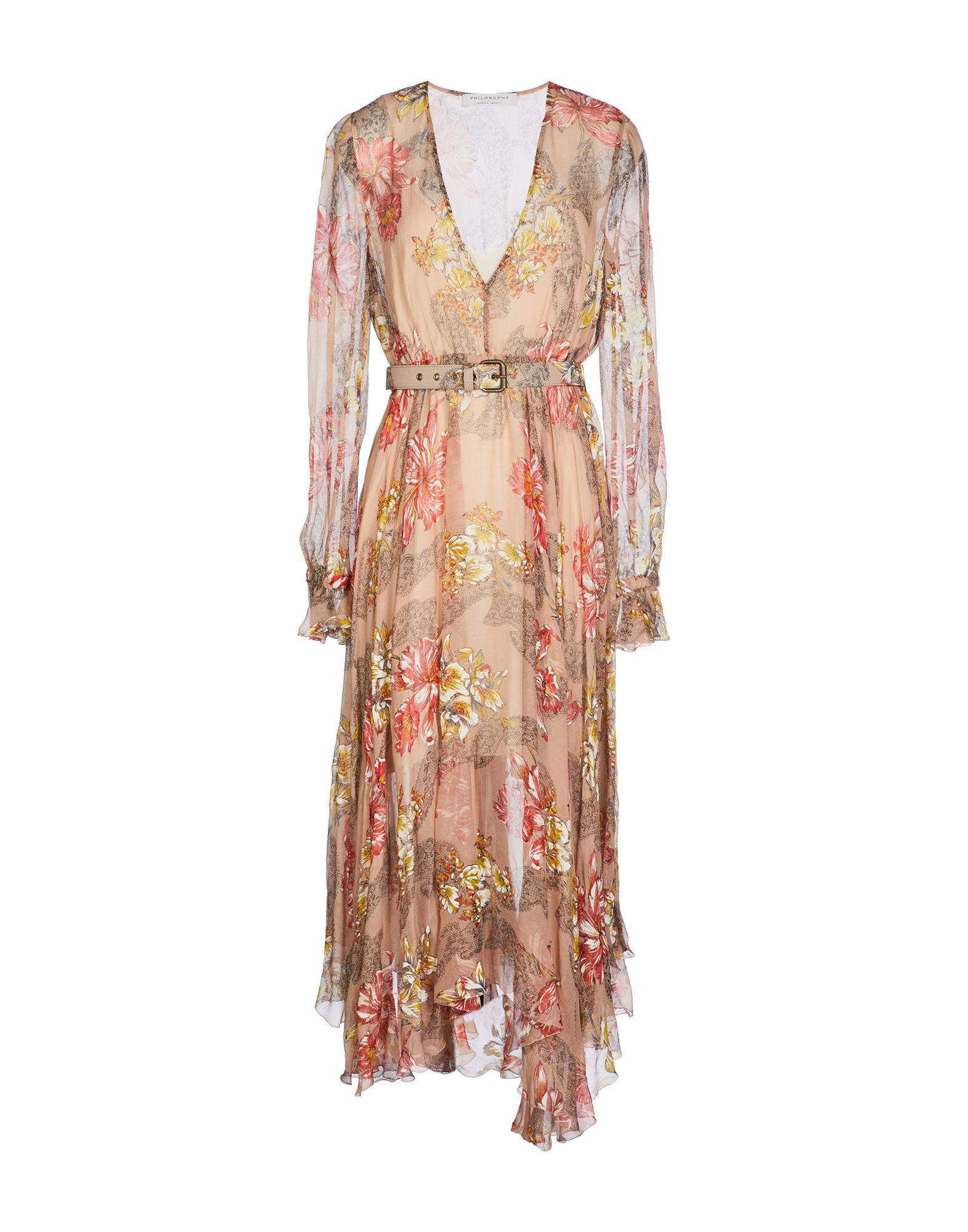 Philosophy Di Alberta Ferretti Midi Dress In Sand Modesens